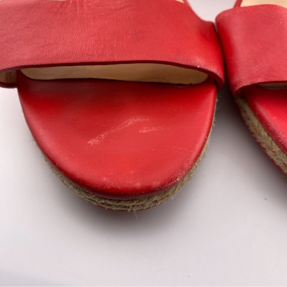 Cole Haan Elisabeth Wedge Nike Air Red Leather Sandals - Picture 6 of 15